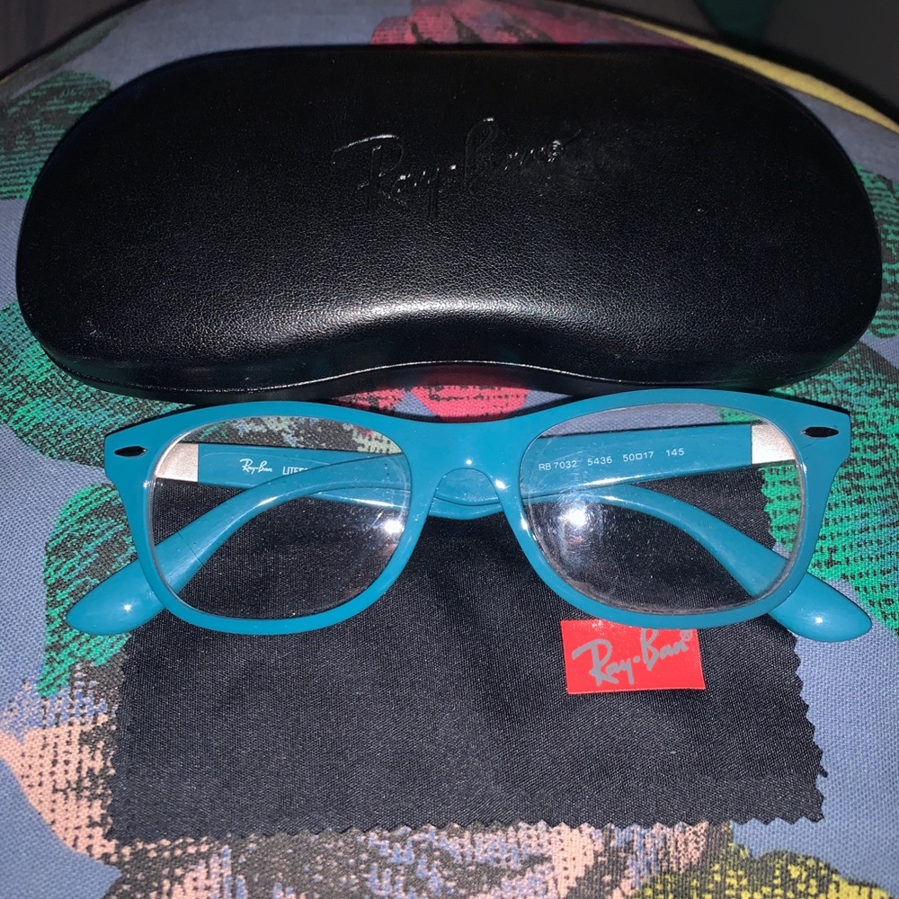 Ray Ban 7032 Teal Eye Glasses Demo Frame Retro